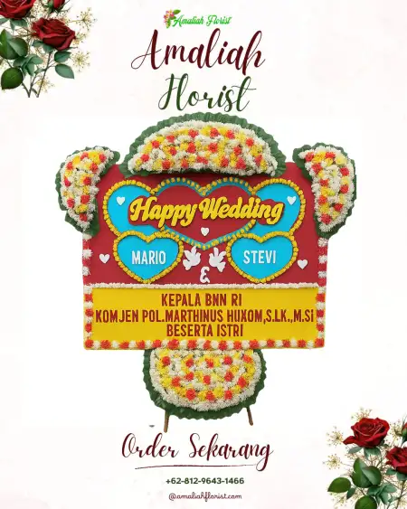 Papan Bunga Pernikahan Kembu